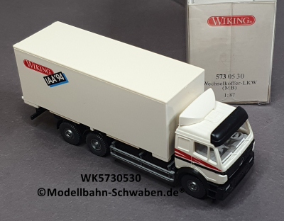 Wiking 5730530 H0, MB Wechselkoffer LKW, IAA 1994, weiß, OVP