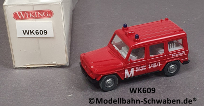 Wiking 609 H0 MB 230 GE VRW, Flughafen München, Feuerwehr, OVP