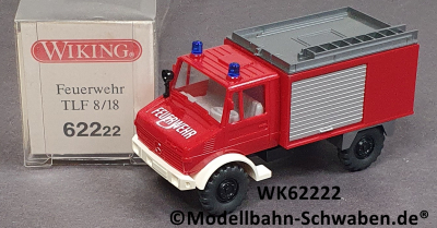 Wiking 62222 H0 MB Unimog Tanklöschfahrzeug TLF8/18, Feuerwehr, OVP