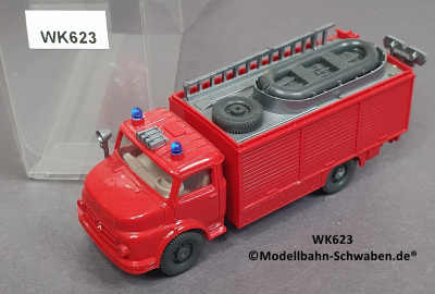 Wiking 623 H0 MB L 1413 Rüstwagen mit Boot, Feuerwehr, EVP