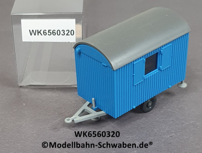 Wiking 6560320, H0, Bauwagen, 1-achsig, blau, EVP