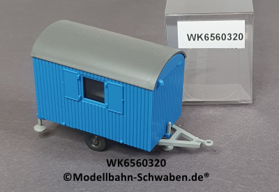Wiking 6560320, H0, Bauwagen, 1-achsig, blau, EVP