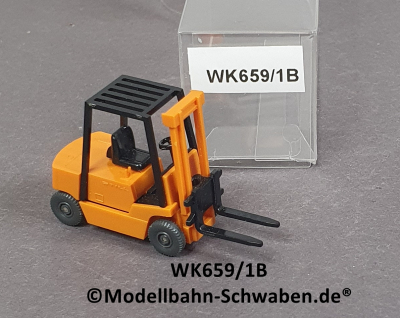 Wiking 659/1B, H0, Gabelstapler Still R 70, schwarz/gelborange, EVP