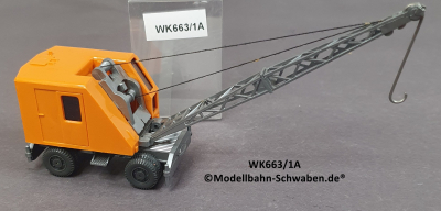 Wiking 663/1A, H0, Mobilkran, gelborange, EVP