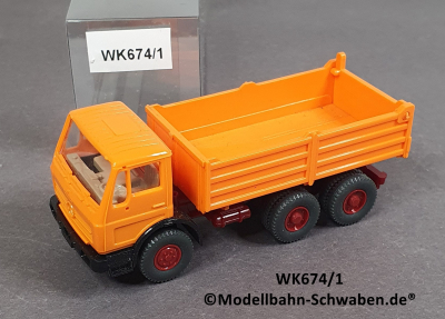 Wiking 674/1, H0, MB AK2636, Pritschenkipper, orange, EVP