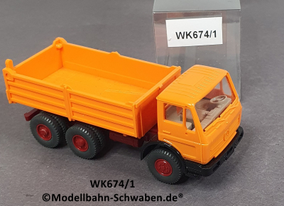 Wiking 674/1, H0, MB AK2636, Pritschenkipper, orange, EVP