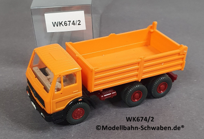 Wiking 674/2, H0, MB AK2636, Pritschenkipper, orange, EVP