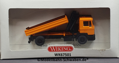 Wiking 67501 H0, MAN F90, Kipper mit Ladekran, OVP