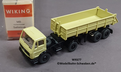 Wiking 677 H0, MB Hinterkipper Sattelzug, lindgrün, OVP