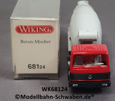 Wiking 68124 H0, MB Beton-Mischer, 4-achsig, rot/grau, OVP