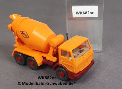 Wiking 682 H0, MB Beton-Mischer, 3-achsig, Readymix, orange, EVP