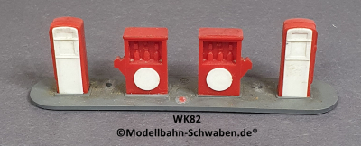 Wiking 82 H0 Zapfstelle / Tankstelle, rot/weiß