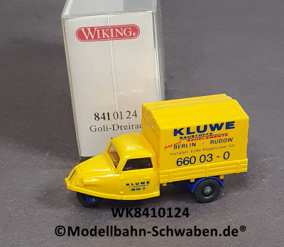 Wiking 8410124 H0, Goli Dreirad, Kluwe, gelb, OVP