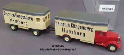 Wiking 84526 H0, MB L 2500, Möbellastzug Klingenberg Hamburg, EVP