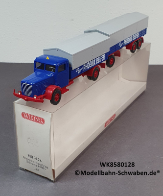 Wiking 8580128 H0 LKW Pritschen Sattelzug Büssing 8000, OVP