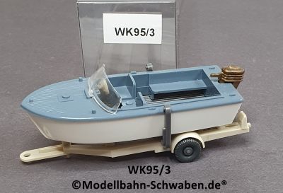 Wiking 95/3 H0, Motorboot auf Anhänger, EVP