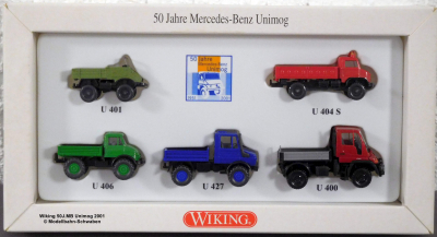 Wiking H0 Sonderserie Set 50 Jahre Mercedes-​Benz Unimog 1951 - 2001, OVP