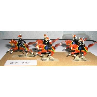 ZF02 Zinnfiguren Reiter bemalt Set mit 5 Stück