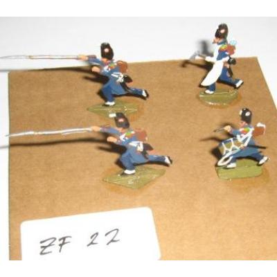 ZF22 Zinnfiguren Infanterie bemalt Set mit 4 Stück