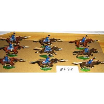 ZF39 Zinnfiguren Kavallerie bemalt Set mit 9 Stück