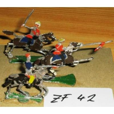 ZF42 Zinnfiguren Kavallerie bemalt Set mit 3 Stück