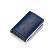 Aluminium RFID Kartenhalter Kartenetui Geldbörse, Stoff Blau