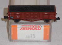 Arnold 4675 N Hochbordwagen Typ OMM, beladen mit Kohle, DB