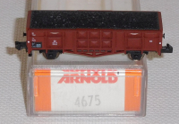 Arnold 4675 N Hochbordwagen Typ OMM, beladen mit Kohle, DB