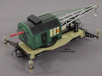 Biller-Bahn 514 Spur 0e, Blech/TinPlate Kranwagen grün, OVP, Bauzeit um 1964, Länge 215