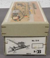 Biller-Bahn 514 Spur 0e, Blech/TinPlate Kranwagen grün, OVP, Bauzeit um 1964, Länge 215