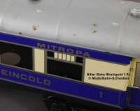 Biller-Bahn Spur 0, Blech/TinPlate Personenwagen Rheingold 1.Kl., DR Mitropa, Länge 375
