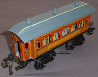 Bing 10533 Spur 0, Blech Speisewagen m. Inneneinrichtung, braun, Bauzeit 1925 bis 1929, Lüp 225