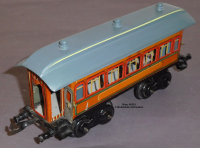 Bing 10533 Spur 0, Blech Speisewagen m. Inneneinrichtung, braun, Bauzeit 1925 bis 1929, Lüp 225