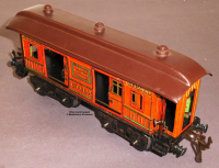 Bing Spur 0, Blech Gepäckwagen, braun, Lüp 220