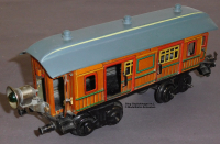 Bing Spur 0, Blech Gepäckwagen, braun, Schlusslicht, Lüp 220