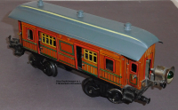 Bing Spur 0, Blech Gepäckwagen, braun, Schlusslicht, Lüp 220