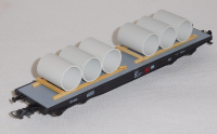 Bramos 218873 H0 Flachwagen beladen mit Betonrohren, OVP