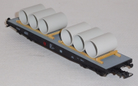 Bramos 218873 H0 Flachwagen beladen mit Betonrohren, OVP