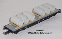 Bramos 218873 H0 Flachwagen beladen mit Betonrohren, OVP