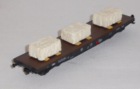 Bramos H0 Flachwagen SSms, beladen mit Steinquader, OVP
