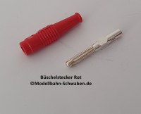 Büschelstecker 4mm, Schraubanschluss, Rot