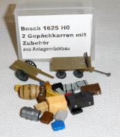 Busch 1625 H0 2 Gepäckkarren mit Zubehör, EVP