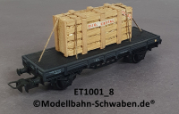 Elektrotren 1001/8 Niederbordwagen grau mit Glaskisten, OVP