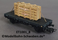 Elektrotren 1001/8 Niederbordwagen grau mit Glaskisten, OVP