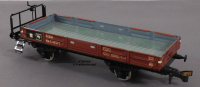 ETS 411B Spur 0, M1:45, Blech/TinPlate Niederbordwagen m.Bremserbühne, Reihe NP, CSD, OVP