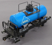 ETS 465 Spur 0, M1:45, Blech/TinPlate Kesselwagen m.Bremserbühne ARAL, DB, OVP