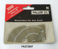 Faller 272557 N-Strassenbogen, Beton, 90°, 4 Stück, selbstklebend
