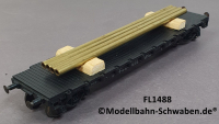 Fleischmann 1488 H0 Flachwagen SSkm 49, bel., DB, OVP