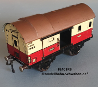 Fleischmann 401RB Spur 0, Packwagen m. Schiebetüren, rot/beige