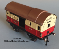 Fleischmann 401RB Spur 0, Packwagen m. Schiebetüren, rot/beige